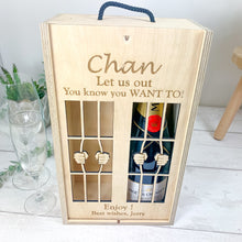 Load image into Gallery viewer, Personalised Christmas Wine Gift Box For 2 Bottles
