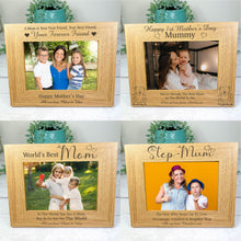 Load image into Gallery viewer, Personalised Wooden Photo Frame For Step Mum, Mother's Day Gift