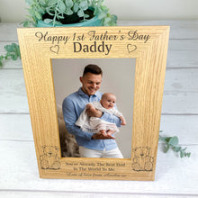 Load image into Gallery viewer, Personalised Father's Day Photo Frame, 1st Father's Day Gift