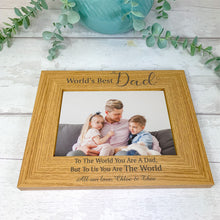Load image into Gallery viewer, Personalised Father's Day Photo Frame, World's Best Dad