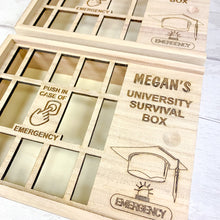 Load image into Gallery viewer, Personalised University Survival Box, Emergency University Survival Kit