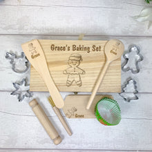 Load image into Gallery viewer, Personalised 11 Piece Children's Baking Set, Kids Christmas Star Baker Set