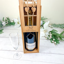 Load image into Gallery viewer, Champagne Prosecco Wooden Gift Box. Let Me Out