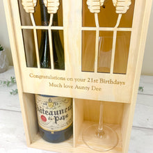 Load image into Gallery viewer, Personalised "Let Me Out" Wine Gift Box For 2 Bottles