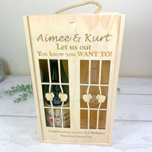 Load image into Gallery viewer, Personalised "Let Me Out" Wine Gift Box For 2 Bottles