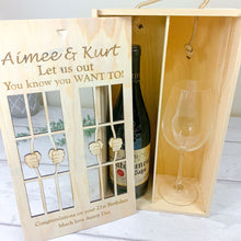 Load image into Gallery viewer, Personalised "Let Me Out" Wine Gift Box For 2 Bottles