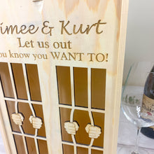 Load image into Gallery viewer, Personalised "Let Me Out" Wine Gift Box For 2 Bottles