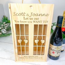 Load image into Gallery viewer, Personalised Christmas Wine Gift Box For 2 Bottles