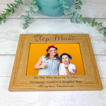 Load image into Gallery viewer, Personalised Wooden Photo Frame For Step Mum, Mother's Day Gift