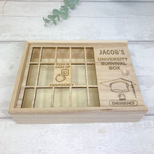 Load image into Gallery viewer, Personalised University Survival Box, Emergency University Survival Kit