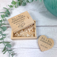 Load image into Gallery viewer, Personalised Wooden USB Flash Drive With Presentation Box, Wedding Memories