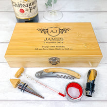 Load image into Gallery viewer, Personalised 5 Piece Luxury Wine Gift Set With Accessories. Perfect Birthday Gift