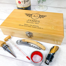 Load image into Gallery viewer, Personalised 5 Piece Luxury Wine Gift Set With Accessories. Perfect Birthday Gift