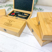Load image into Gallery viewer, Personalised 5 Piece Luxury Wine Gift Set With Accessories. Perfect Wedding Participant Gift