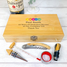 Load image into Gallery viewer, Personalised 5 Piece Luxury Wine Gift Set With Accessories. Corporate Gift
