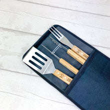 Load image into Gallery viewer, Personalised BBQ Tool Set With Canvas Storage Bag