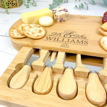 Load image into Gallery viewer, Personalised Luxury Cheeseboard With Knives and FREE Cheese Marker Set. CB5