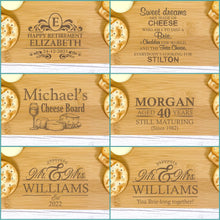 Load image into Gallery viewer, Personalised Luxury Cheeseboard With Knives and FREE Cheese Marker Set. CB4