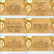 Load image into Gallery viewer, Personalised Luxury Cheeseboard With Knives and FREE Cheese Marker Set. CB6