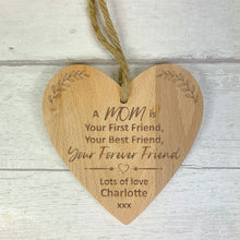 Load image into Gallery viewer, Personalised Wooden Heart Mother's Day Gift For Mom