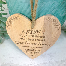Load image into Gallery viewer, Personalised Wooden Heart Mother's Day Gift For Mom
