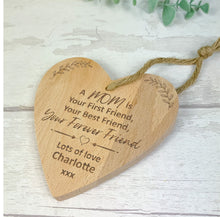Load image into Gallery viewer, Personalised Wooden Heart Mother's Day Gift For Mom