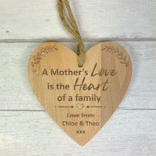 Load image into Gallery viewer, Personalised Wooden Heart Mother's Day Gift For Mom