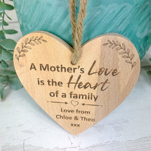 Load image into Gallery viewer, Personalised Wooden Heart Mother's Day Gift For Mom