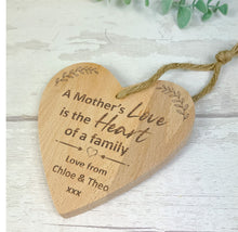 Load image into Gallery viewer, Personalised Wooden Heart Mother's Day Gift For Mom