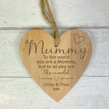 Load image into Gallery viewer, Personalised Wooden Heart Mother's Day Gift For Mom