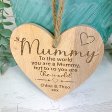 Load image into Gallery viewer, Personalised Wooden Heart Mother's Day Gift For Mom