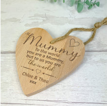Load image into Gallery viewer, Personalised Wooden Heart Mother's Day Gift For Mom