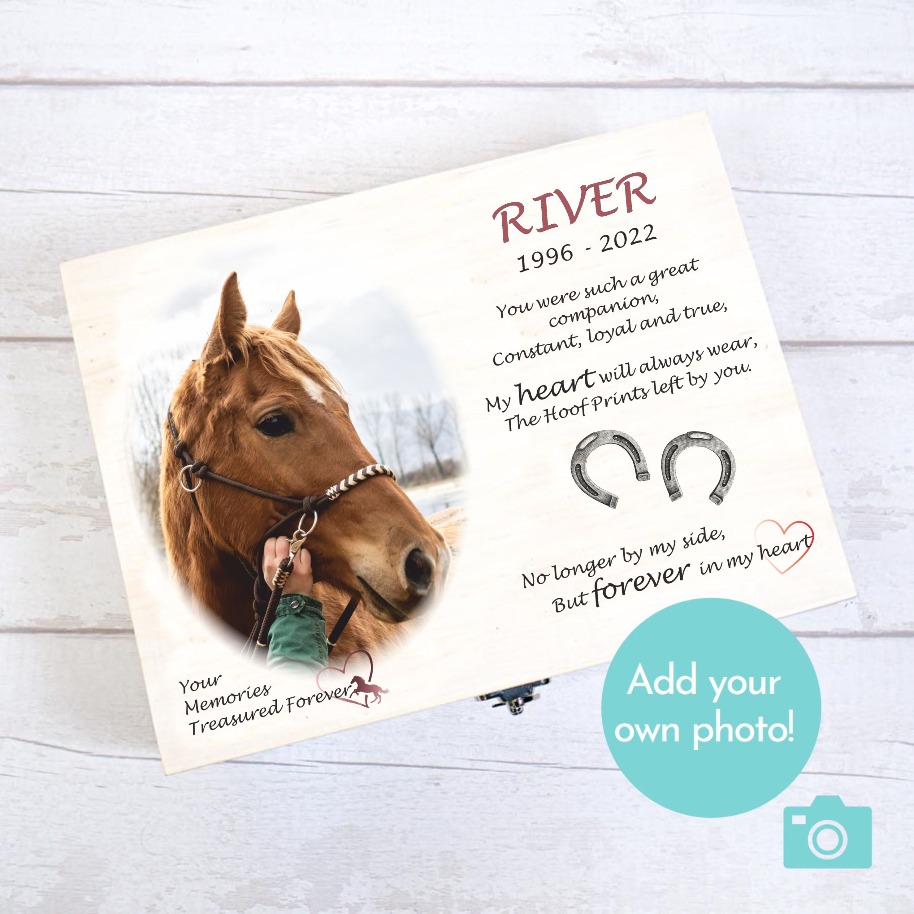 Personalised Horse or Pony Memory Keepsake Box Forever Personalised