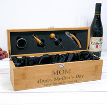 Load image into Gallery viewer, Personalised Mother's Day Luxury Wine Gift Box With Accessories