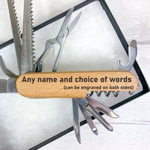 Load image into Gallery viewer, Personalised Multi Tool Pocket Knife With Gift Box. Perfect Christmas Gift