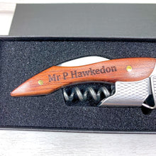 Load image into Gallery viewer, Personalised Waiters Friend Corkscrew, Wine Opener with Gift Box