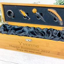 Load image into Gallery viewer, Personalised Luxury Wine Gift Box With Accessories, Retirement Gift