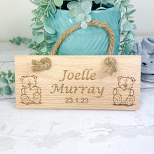 Load image into Gallery viewer, Personalised Wooden Plaque, Wooden Nursey or Child's Bedroom Sign