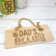 Load image into Gallery viewer, Personalised Wooden Plaque, Bar Sign. Outside Garden Patio Bar.