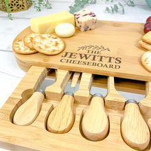 Load image into Gallery viewer, Personalised Luxury Cheeseboard With Knives and FREE Cheese Marker Set. CB8