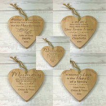 Load image into Gallery viewer, Personalised Wooden Heart Mother's Day Gift For Mom