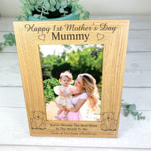 Load image into Gallery viewer, Personalised Wooden Photo Frame For Mom, 1st Mother's Day Gift