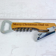 Load image into Gallery viewer, Personalised Corkscrew Bottle Opener With Gift Box, Christmas Gift