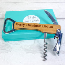 Load image into Gallery viewer, Personalised Corkscrew Bottle Opener With Gift Box, Christmas Gift