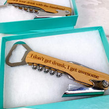 Load image into Gallery viewer, Personalised Corkscrew Bottle Opener With Gift Box, Christmas Gift