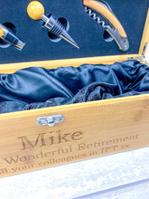 Load image into Gallery viewer, Personalised Luxury Wine Gift Box With Accessories, Retirement Gift