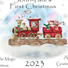 Load image into Gallery viewer, Personalised Luxury Baby&#39;s First Christmas Keepsake Box, Christmas Train
