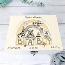 Load image into Gallery viewer, Personalised Baby Keepsake Box, Boho Nursery Theme

