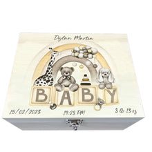 Load image into Gallery viewer, Personalised Baby Keepsake Box, Boho Nursery Theme
