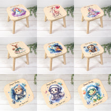 Load image into Gallery viewer, Personalised Child&#39;s Stool, Unicorn Theme
